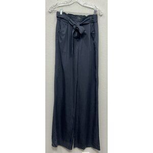 MARINE LAYER Wide Leg Pants Womens Size Small Grey Tencel Belted Paper Bag